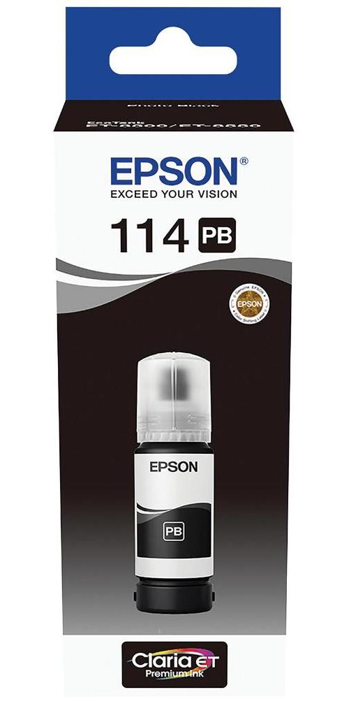 114 EcoTank Ink Refill Bottle, Photo Black - C13T07B140