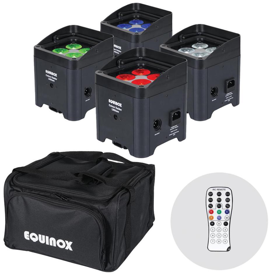 4x24W LED Portable Wireless Uplighter RGBW Bundle, Black - EQLED039