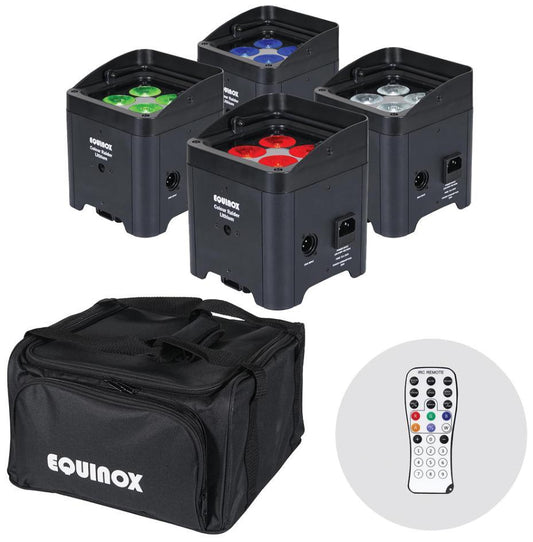 4x24W LED Portable Wireless Uplighter RGBW Bundle, Black - EQLED039