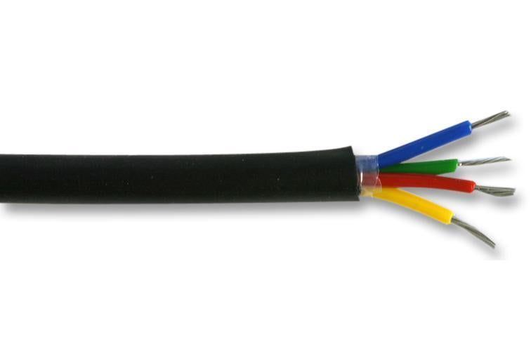 16-2-4A 4-Core Unscreened Cable, 0.2mm, Black, 25m - PPB0127