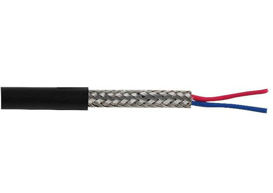 16-2-2C 2-Core Screened Cable, 0.2mm, Black, 100m - PPB0136