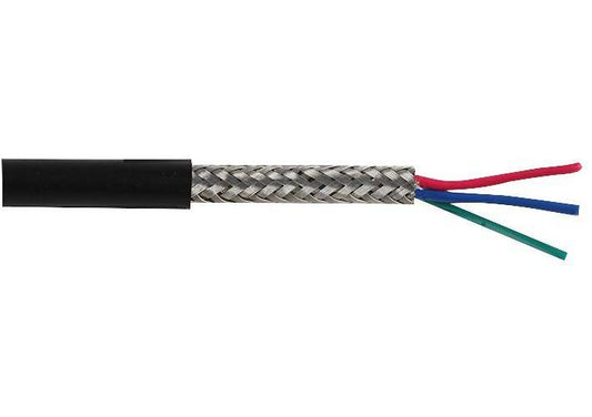 16-2-3C 3-Core Screened Cable, 0.2mm, Black, 100m - PPB0138