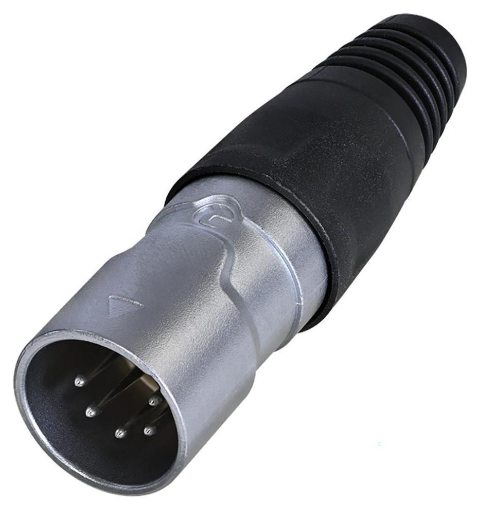 5 Pole XLR Plug, IP65, Chrome - RCX5M-Z-000-0
