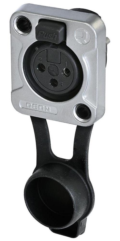 5 Pole Front Panel Mount XLR Socket, D Size, IP65, Chrome - RRX3F-Z-000-0