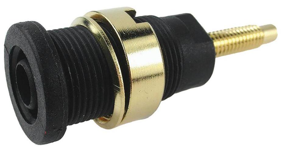 4mm Panel Mount Banana Socket, Black - FCR7358GB