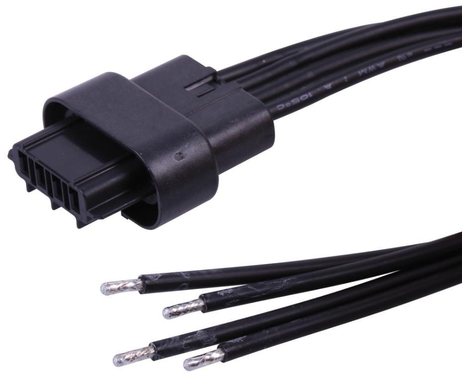 4 Pin Squba Socket to Bare End Lead, 3.6mm Pitch, 300mm - 216621-1042