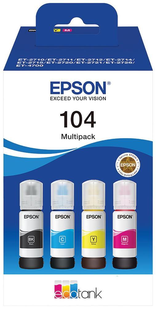 104 EcoTank Ink Refill Bottle, Multipack - C13T00P640