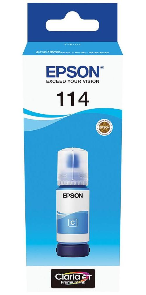 114 EcoTank Ink Refill Bottle, Cyan - C13T07B240