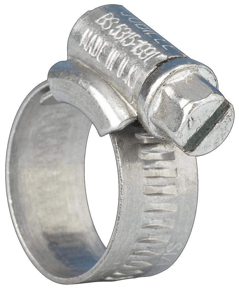 11mm - 16mm Zinc Plated Mild Steel Jubilee Clips, 10 Pack - M00MS