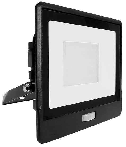 50W Slim Floodlight with PIR, 6500K, 4000lm, IP65, Black - VT-158S-B 20267