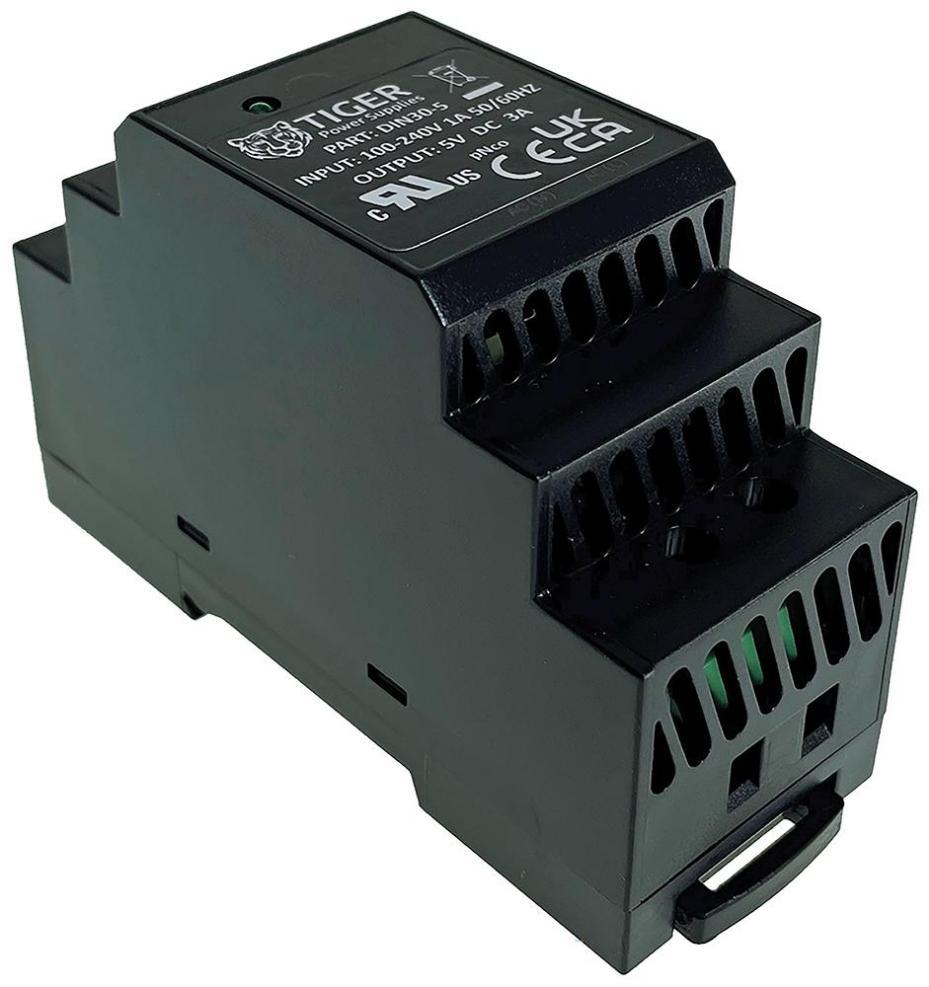 5V, 3A, 15W, AC/DC DIN Rail Power Supply - DIN30-5