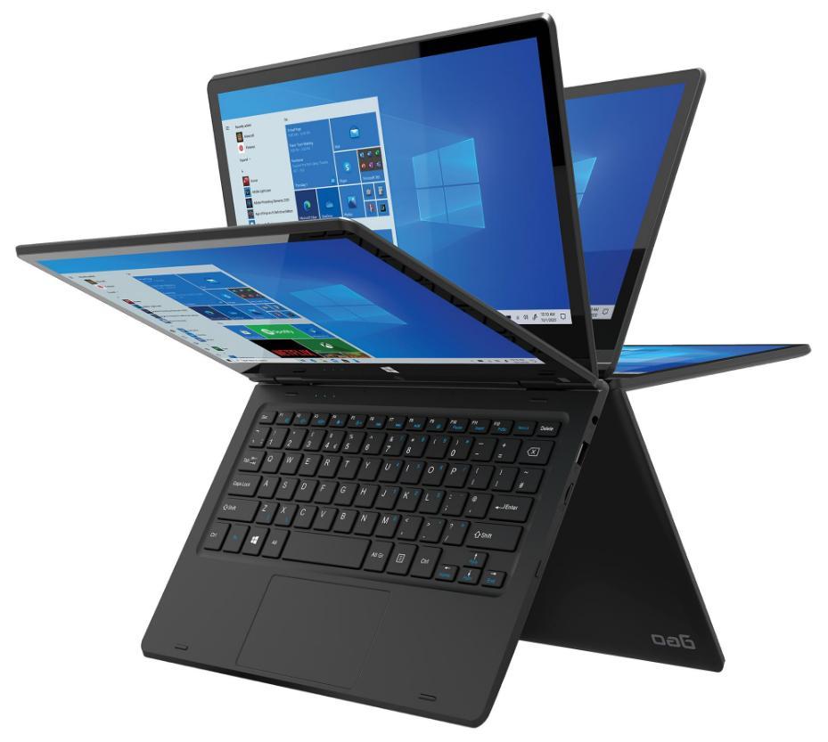 11.6" GeoFlex 110 GE352 HD Laptop Dual Core Intel Celeron 4GB 64GB Win 11 Home S Mode, Black - GE352