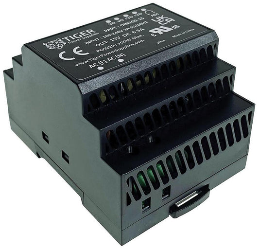 15V, 6.5A, 100W, AC/DC DIN Rail Power Supply - DIN100-15
