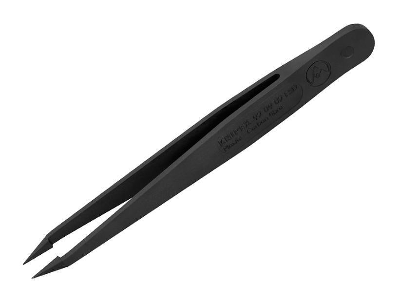 115mm ESD Carbon fibre Reinforced Plastic Tweezers, Bent Pointed Tips - 92 09 02 ESD