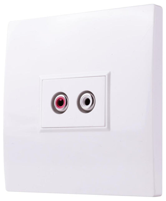 1 Gang 2x Phono Audio Multimedia Wallplate - F267SE