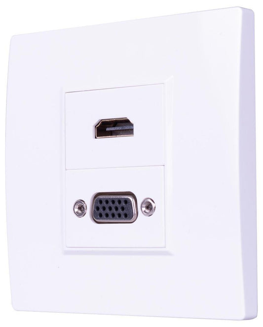 1 Gang VGA & HDMI 2.0 Multimedia Wallplate - F267FK