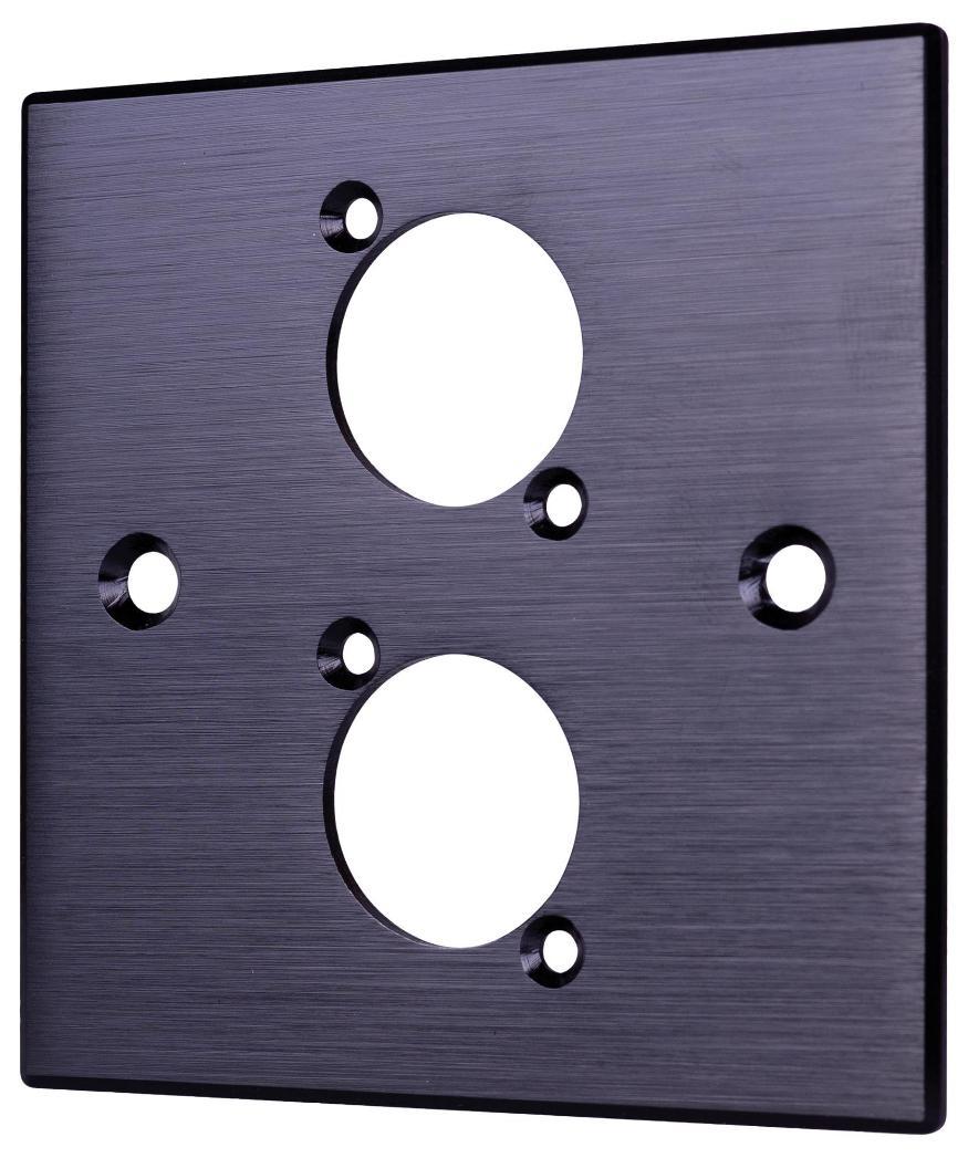 1 Gang Twin D-series Aluminium Wallplate, Black - F267YB