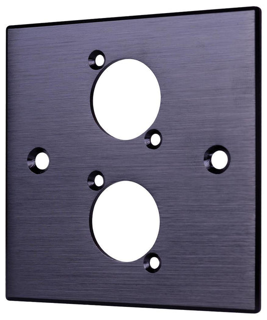 1 Gang Twin D-series Aluminium Wallplate, Black - F267YB