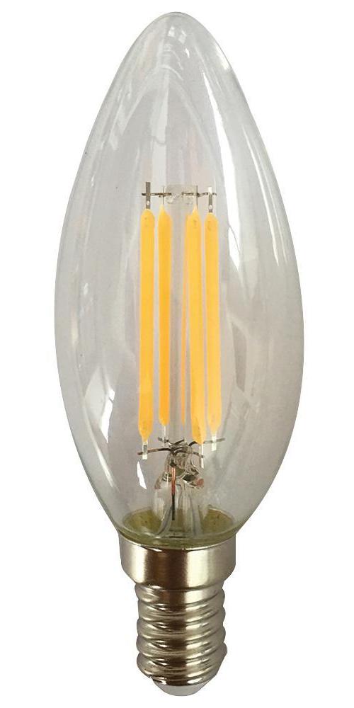 4W LED Candle Filament Bulb, E14, 2700K, Non-Dimmable - PEL00905-E