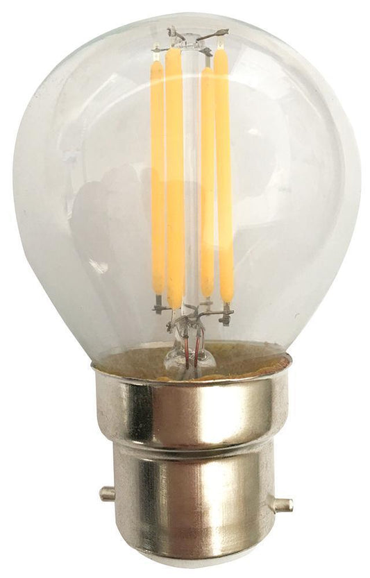 4W LED Golf Ball Filament Bulb, BC/B22, 2700K , Non-Dimmable - PEL00908-E