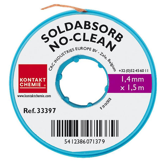 1.4mm x 1.5m Soldabsorb No-Clean Desoldering Copper Braid - 33397
