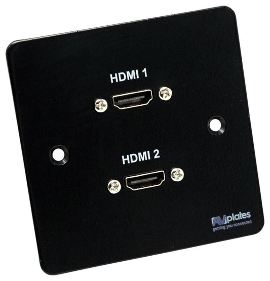 1 Gang Twin HDMI 2.0 Multimedia Face Plate, Black - AVP288