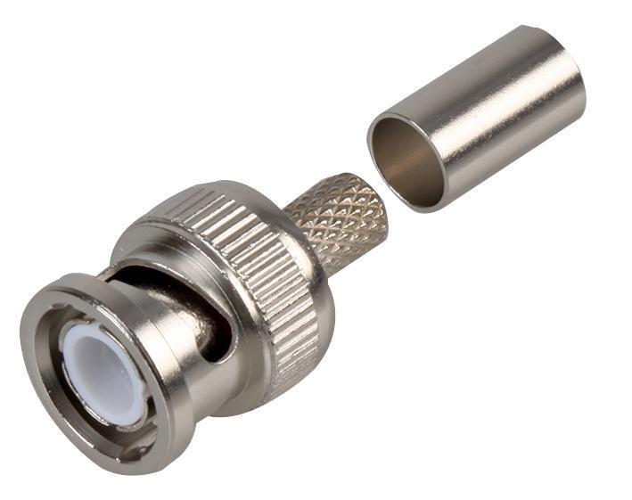75 Ohm BNC Crimp Plug, Zinc Body - RG59 Cable, Pack of 25 - PSG09087