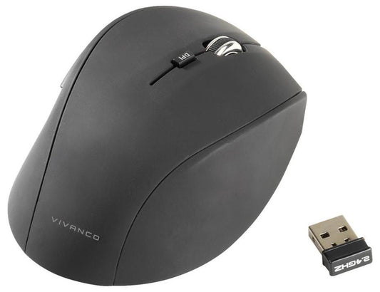 5 Button Silent Click Wireless USB Mouse 1600dpi, Black - 36640