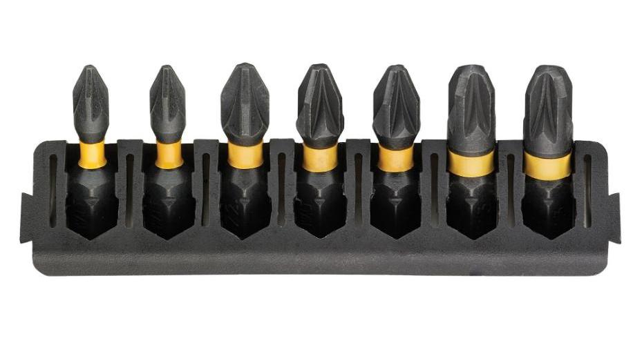25mm FlexTorq Extreme Pozidriv Mix Bar Screwdriver Bits, 7 Piece - DT70812-QZ