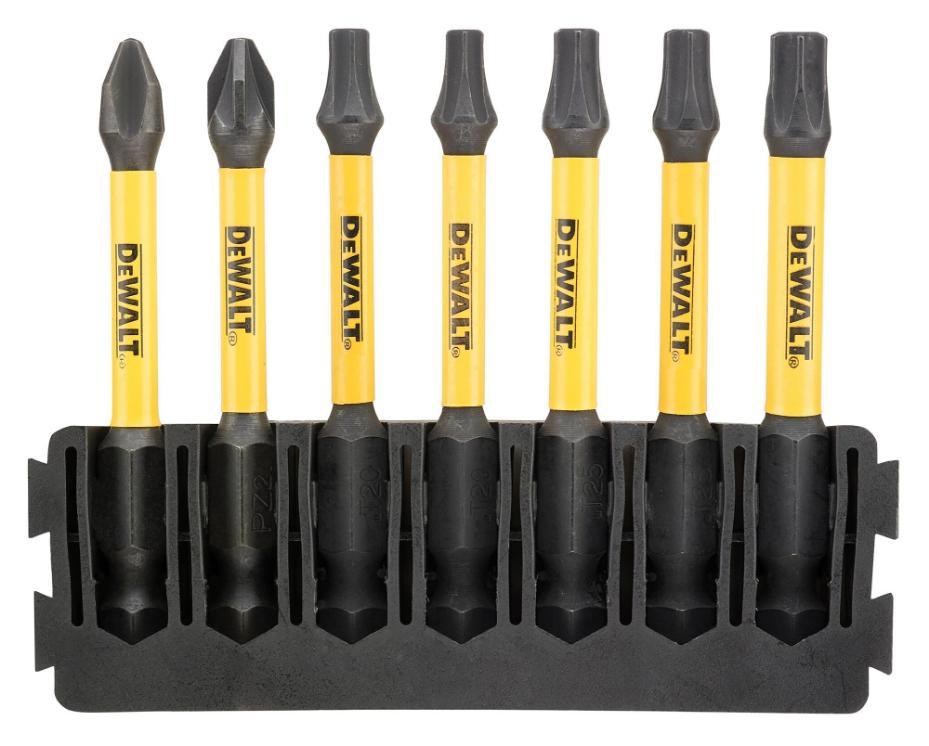 57mm FlexTorq Extreme Phillips, Pozidriv & Torx Mix Bar Screwdriver Bits, 7 Piece - DT70820-QZ