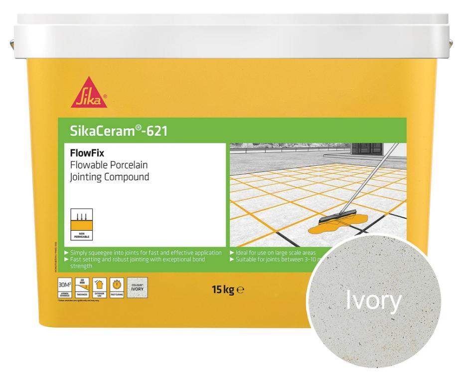 SikaCeram-621 FlowFix Jointing Compound, Ivory 15kg - SKCM621TUBIV15 ...