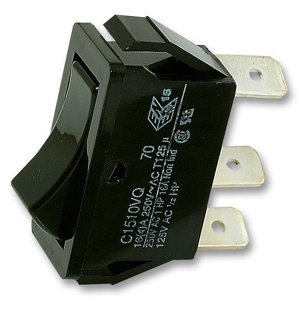 Rectangular Rocker Switch, On ON, SPDT, 16A, 250V AC - C1510VQASB ...
