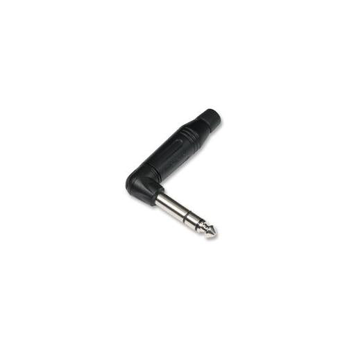 AMPHENOL - ACPS-RB - 6.35MM JACK PLUG, 3 POLE STEREO, RIGHT ANGLE, BLACK