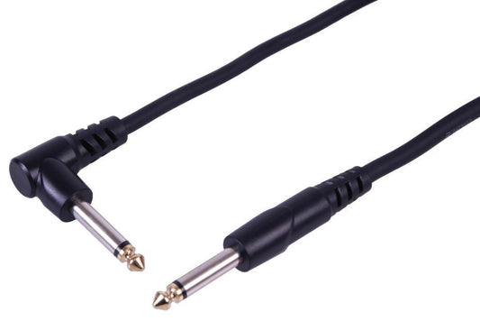 6.35mm 1/4" Mono Male to 90° Male Jack Lead, 3m - PLS00707