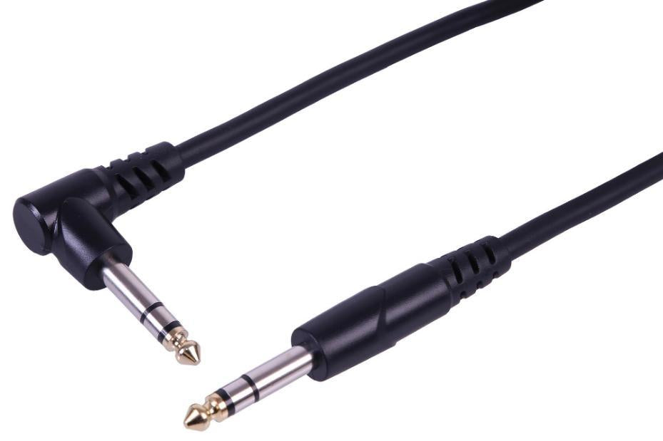 6.35mm 1/4" Stereo Male to 90° Male Jack Lead, 5m - PLS00729