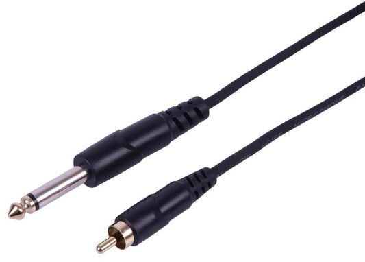 6.35mm 1/4" Male Jack to Male Phono (RCA) Mono Lead, 1m - PLS00739