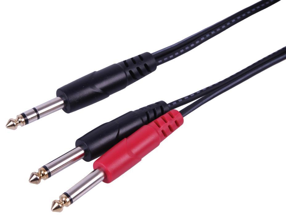 6.35mm 1/4" Stereo Jack to 2x Mono Jacks Male Lead, 0.5m - PLS00780
