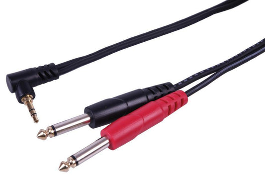 6.35mm 1/4" Stereo Jack to 2x 3.5mm Stereo Jack Sockets Lead, 1.5m - PLS00813