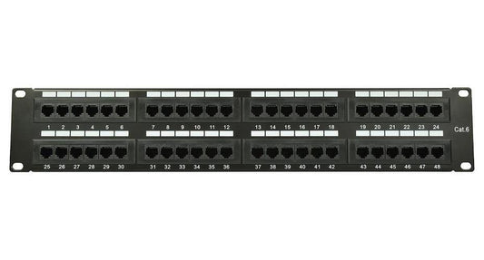 48-Port Cat6 Rackmount IDC Patch Panel, 19" 2U - CAT6-48IDC