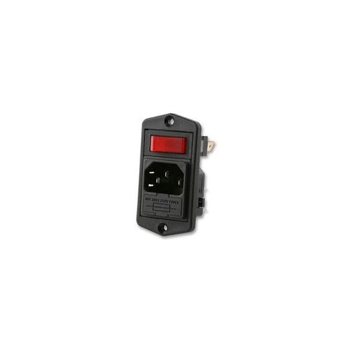 BULGIN - BVA01/Z0000/02 - INLET, IEC, SP, RED, ILLUMINATED , SWITCHED