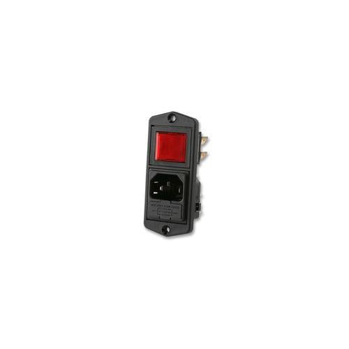 BULGIN - BVA01/Z0000/11 - INLET, IEC, DP, RED, ILLUMINATED , SWITCHED