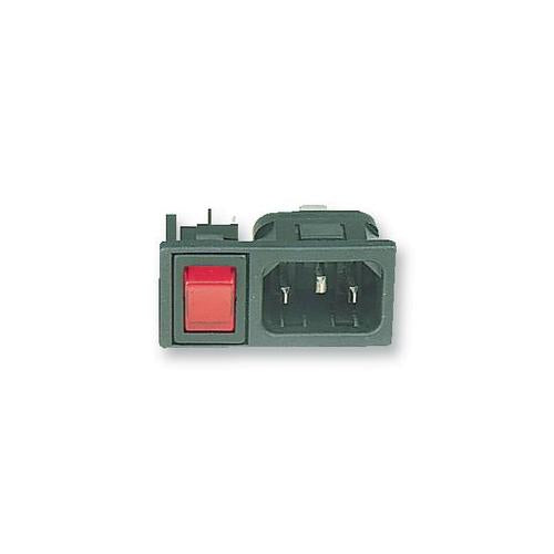 BULGIN - BZM27/Z0000/55B - IEC INLET - RED SWITCH