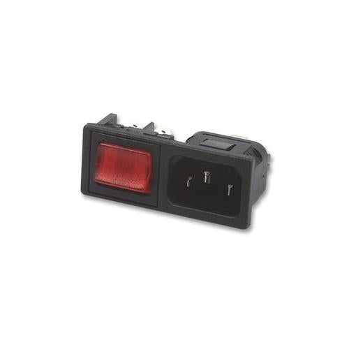 BULGIN - BZM27/Z0000/59B - IEC INLET - RED SWITCH