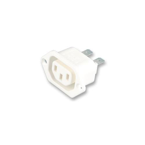 BULGIN - PX0675/63/WH - IEC PANEL SOCKET FLANGE FIX WHITE