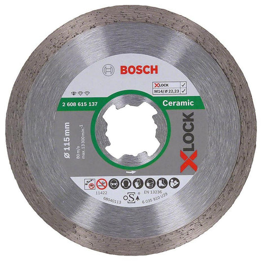 4 1/2" (115mm x 1.6mm x 22.23mm) Angle Grinder X-LOCK Diamond Ceramic Cutting Disc - 2608615137
