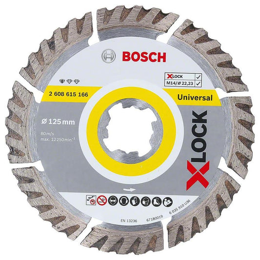 5" (125mm x 2mm x 22.23mm) Angle Grinder X-LOCK Diamond Cutting Disc - 2608615166