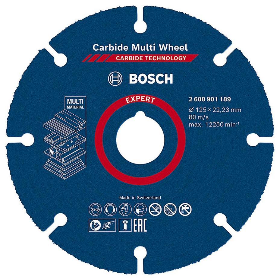 5" (125mm x 1mm x 22.23mm) Angle Grinder Expert Carbide Multi-Material Cutting Disc - 2608901189