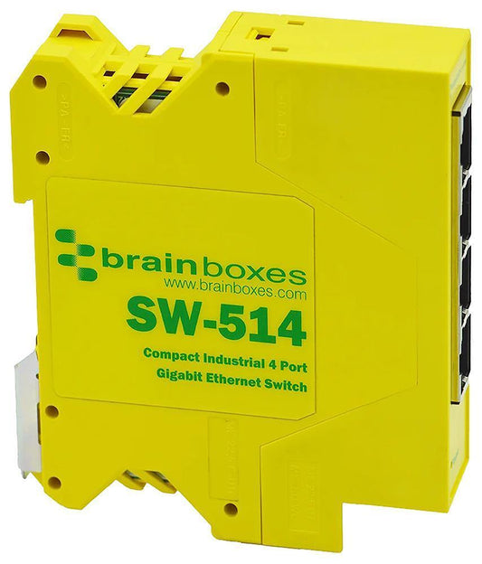 4 Port Industrial Unmanaged Gigabit Ethernet Switch, DIN Mountable - SW-514
