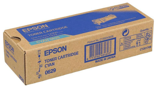 0629 AcuLaser Original Toner Cartridge, Cyan 2500 Pages - C13S050629