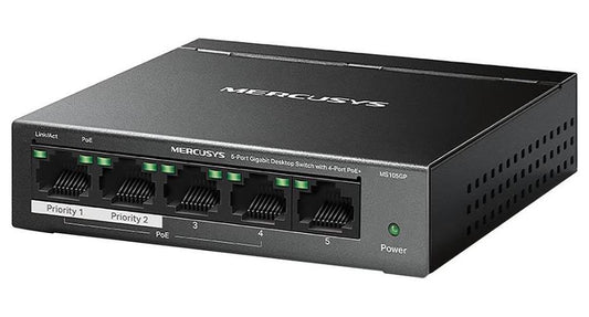 5 Port 10/100/1000Mbps Gigabit Desktop Switch with PoE+ - MS105GP
